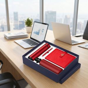 Personalized Office Gift <b>Set</b> Thermos Leather <b>Notebook</b> Pen Umbrella Promotional Christmas New Year Gift for Employees VIP Clients - Product Image 6