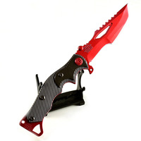 Navaja Plegable Red Kite de 24 cm, Modelo de Arma No Afilada, Totalmente Metálica, para Juego Competitivo Arena Breakout, Accesorio de Juego, Manualidades, Personalización