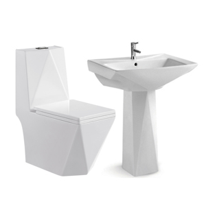 Offre Spéciale populaire sanitaire costume salle de bain deux pièces cuvette de toilette piédestal évier salle de bain toilette ensemble pour hôtel - Product Image 4