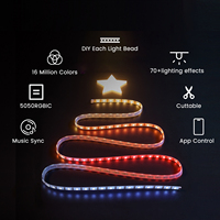 Guirlandes lumineuses intelligentes Cololight Homekit IP65 5V RGB LED Wi-Fi CRI 80 Dimmable 30/60 LEDs/m 2700K Blanc chaud