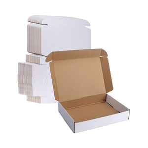 Cajas de Cartón para Envíos de 20*18*<span class=keywords><strong>8</strong></span> cm, Blancas por Fuera, Reciclables, Plegables, con Recubrimiento UV y Barnizado - Product Image 4