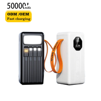 Banque d'alimentation rapide ODM/OED 50000mAh avec charge bidirectionnelle de type C haute capacité 22,5W PD, interface d'entrée USB