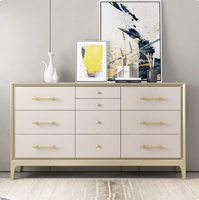 Commode à sept tiroirs en bois massif, meuble TV moderne de luxe léger pour chambre à coucher, meuble de rangement polyvalent pour salon