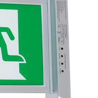 Señal de salida de emergencia LED contra incendios, fábrica, venta al por mayor, LED recargable, señal de salida de seguridad contra incendios, escalera, doble cara, LED, señal de salida de emergencia