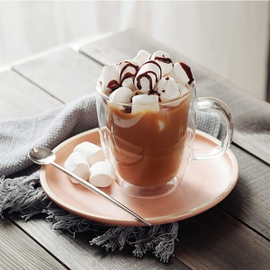 Mug à café de différentes tailles, résistant à la chaleur, 250 ml, <span class=keywords><strong>verre</strong></span> à <span class=keywords><strong>double</strong></span> <span class=keywords><strong>paroi</strong></span> en borosilicate, <span class=keywords><strong>verre</strong></span> à boire - Product Image 4