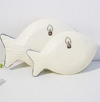 Décoration murale Lot de 2 poissons suspendus en bois de plage nautique côtière