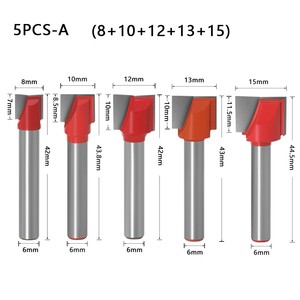 3 adet 5 adet 6mm ağaç İşleme freze kesicisi temizleme alt yönlendirici Bit pah tablo üst freze alt kesici yüzey End Mill - Product Image 5