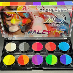 Palette de peinture multifonctionnelle 20 couleurs phosphorescentes Palette de maquillage Halloween Glow Paint Eye Shadow for Face - Product Image 2