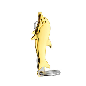 Dolphin Shape Stainless Steel <b>Toothpick</b> Keychain 6.1Cm Gold Color Multi Function Bottle Opener For Keys And Oral Care - Product Image 2