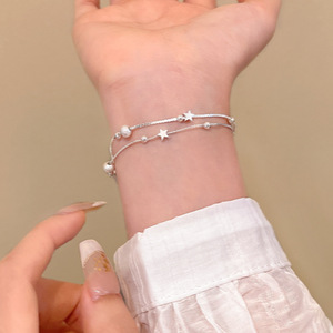 Hot Bán Đồ Trang Sức Vòng Đeo Tay Bầu Trời Đầy Sao Vòng Đeo Tay Hai Lớp Stackable Đơn Giản Của Phụ Nữ Vòng Đeo Tay Tùy Chỉnh Đồ Trang Sức Bán Buôn - Product Image 1