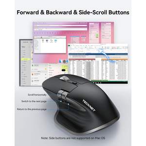 Ratón Inalámbrico Tecknet para 5.3 2.4G Recargable Ergonómico Óptico 6 Botones Programables 2 Rodillos para Mano Derecha - Product Image 3