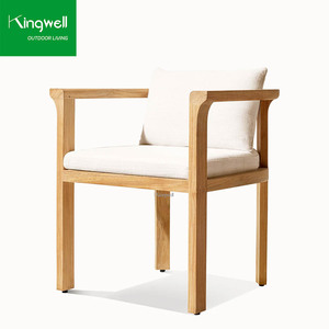 Sillas de Comedor Apilables de Madera de Teca con Cuerda, Modernas e Impermeables, para Uso en Exteriores, Patio, <span class=keywords><strong>Bistro</strong></span>, Cafetería, Hotel, Jardín y Restaurante - Product Image 3