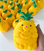 Grandes peluches ananas en TPR, ultra-douces, à récupération lente, jouet réaliste à presser en forme de fruit, anti-stress, jouet sensoriel pour filles
