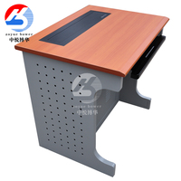 Bureau d'ordinateur moderne en acier KD personnalisé avec élévateur d'écran et écran caché, table d'examen pour l'école/atelier