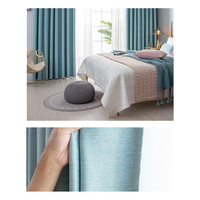 Tissu occultant jacquard ignifuge en microfibre non tissée pour rideaux textiles de maison, prix usine, stock en gros