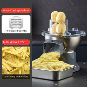 Mond.uk Cortadora Eléctrica Comercial de Patatas Onduladas de 300 kg/h, Máquina de Patatas Fritas, Cortadora de Ondas para Vegetales, Zanahorias y Rábanos - Product Image 6