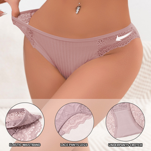 Slip Floreali Personalizzabili con LOGO, Tinta Unita, Taglie XS-XL, in Viscosa Delicata sulla Pelle, a Vita Bassa, con Pizzo - Vendita all'Ingrosso - Product Image 2