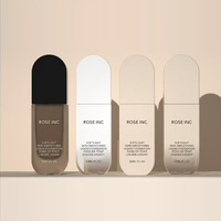 Flacon de crème liquide carré pour fond de teint, lotion, cosmétique, nouveau, transparent, givré, luxe, 30 ml, 50 ml, emballage de marque privée
