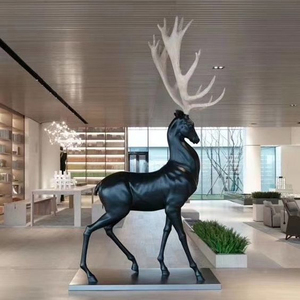 Estatua de Ciervo Elegante de Fibra de Vidrio para Exteriores, Diseño Moderno, Personalizable, Decoración para Jardín y Patio, Escultura de Ciervo de Tamaño Real - Product Image 4