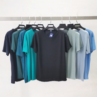 T-shirts tissés à manches courtes pour hommes en mélange polyester/coton, coupe classique, décontractés, vente en gros, prêts à expédier, à 1 dollar, prix abordable