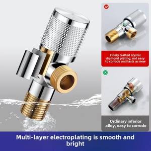 Válvula triangular de 4 vías de cobre para caliente y frío, válvula de parada de baño de rosca de latón para el hogar de doble uso, diseño moderno para hoteles - Product Image 2