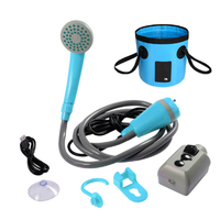 Mise à niveau du tuyau intégré 2200Mah, batterie Rechargeable de 6 pieds, ligne de charge Usb, pomme de douche extérieure, pompe de douche Portable