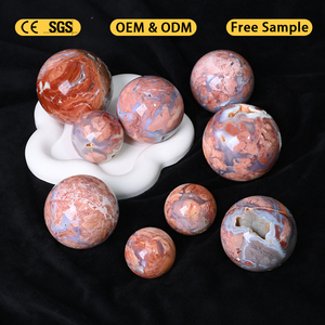 Esferas de Cristal Curativas de Alta Calidad, Esferas de Cristal de Ágata Rosa Druzy para Decoración - Product Image 2
