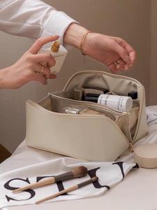 Индивидуальный логотип, женская мода, открытый плоский макияж, органайзер для туалетных принадлежностей, водонепроницаемая косметичка из искусственной кожи с застежкой-молнией - Product Image 4