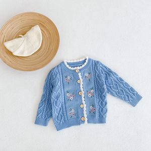 Nuovo Designer di alta qualità in cotone 100% neonate bambine vestiti per bambini vestiti ricamati cappotto tutto in maglia cardigan - Product Image 4