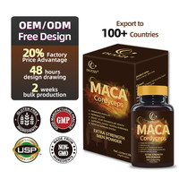Compléments alimentaires à base de Maca et de Cordyceps, certifiés HALAL, best-sellers OEM, pour la fertilité, la santé reproductive, l'énergie et l'humeur des hommes et des femmes.