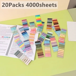 20 paquets de 4000 étiquettes autocollantes en PET, index adhésifs, marque-pages inscriptibles, pour annotations de livres et étiquettes de calendrier - Product Image 2