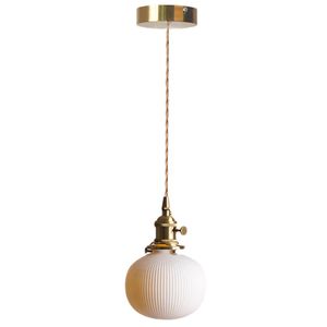 Modern Vintage Industrial <b>Lamp</b> White Ceramic Lampshade Hanging Pendant Lighting Fixture Iron <b>Kitchen</b> Chandelier Pendant Light - Product Image 3