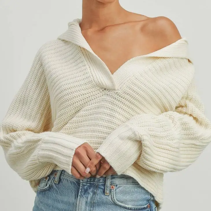 कस्टम महिलाओं के लिए बड़े अल्पाका Streetwear Y2K Crochet बुनना हूडि स्वेटर महिलाओं