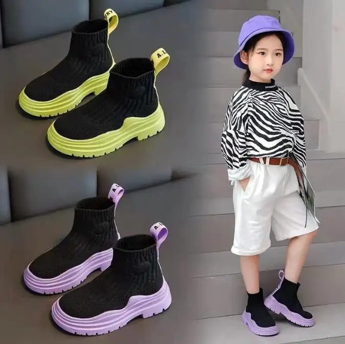 Обувь для девочек спортивная обувь 2022 Новая Осенняя дышащая сетчатая детская спортивная обувь оптом