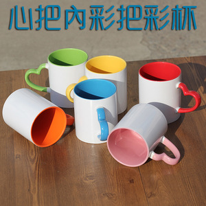 Yin Sheng Ceramic <b>Mug</b> 8.2cm Diameter 9.5cm Height Heart Handle Sublimation Custom Gift Cup - Product Image 5