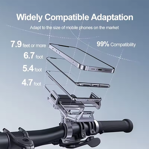 Support de téléphone portable en alliage d'aluminium durable avec rotation à 360 degrés pour moto Supports de téléphone portable pour moteur de vélo - Product Image 4