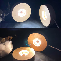 Socle rond en bois pour boule de cristal, support lumineux LED, décoration en résine de verre, porte-lampe, veilleuse