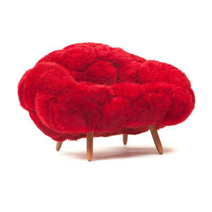 Fauteuils en fausse fourrure pour fauteuils de détente, salon, hôtel, ajoutant élégance et fonctionnalité, fauteuils en peau de mouton avec pieds en bois à vendre - Product Image 6