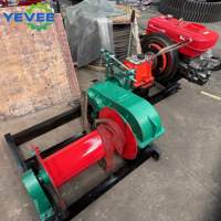 Treuil forestier diesel portable pour bateau avec câble en acier, grande capacité, entraînement direct, commande manuelle