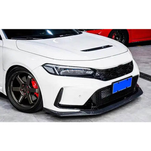 Répartiteur de lèvre inférieure de pare-chocs avant en fibre de carbone véritable pour Honda Civic Type R FL5 <span class=keywords><strong>2023</strong></span> +. - Product Image 4