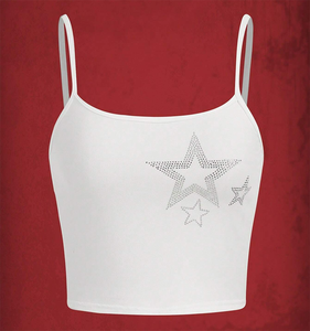 <strong>Women's</strong> Rhinestone <strong>Tanks</strong> Camisole Crop <strong>Top</strong> <strong>Women</strong> Sleeveless Slim Crystal Camis <strong>Tank</strong> <strong>Top</strong> - Product Image 5