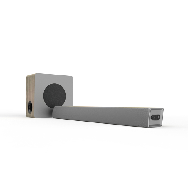High-End S7020PW Wood Grain Surface Home Theater Soundbar with Wireless Subwoofer Premium Sound System Speaker