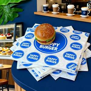 Hamburger Sandwich Coated Greaseproof Food Grade Custom Logo Biodegradable Kitchen <b>Paper</b> for Sushi and Bread - Product Image 5