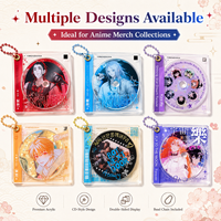 Porte-clés personnalisé en acrylique transparent avec puce NFC, mini pendentif disque personnalisé avec texte/logo pour cadeaux intelligents et souvenirs