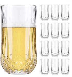 Eleganti <span class=keywords><strong>bicchieri</strong></span> Highball Set di <span class=keywords><strong>12</strong></span> <span class=keywords><strong>bicchieri</strong></span> fantasia 11 once trasparente Base pesante vetro alto Bar - Product Image 2