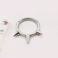 316L cincin telinga berengsel tiga ujung, perhiasan wanita cincin hidung tindik tulang rawan mulus Septum Clicker