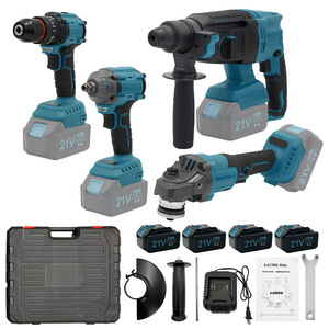 21V Multi-Functional Power Tool Set Electric Drill Grinder Wrench Rechargeable Lithium Battery Plastic Case High-Power Brushless - Product Image 1