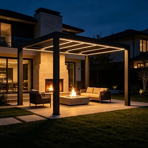 Gazebo de Aluminio con Revestimiento en Polvo, Resistente al Viento y a la Lluvia, con Control Remoto Inteligente por Aplicación - Product Image 1