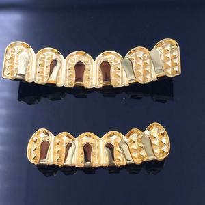 Dientes de taladro de diamante chapado en oro de 18k estilo hip hop americano, joyería para el cuerpo, 2020 - Product Image 5