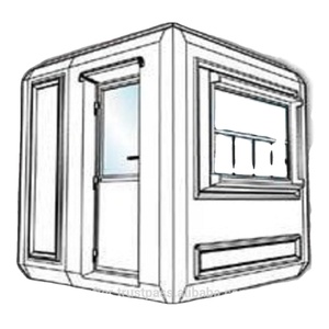 SECURITY BOOTH, MOBILE FIBERGLASS CABIN 220x220xh240 HARD POLYURETHANE FOAM MADE